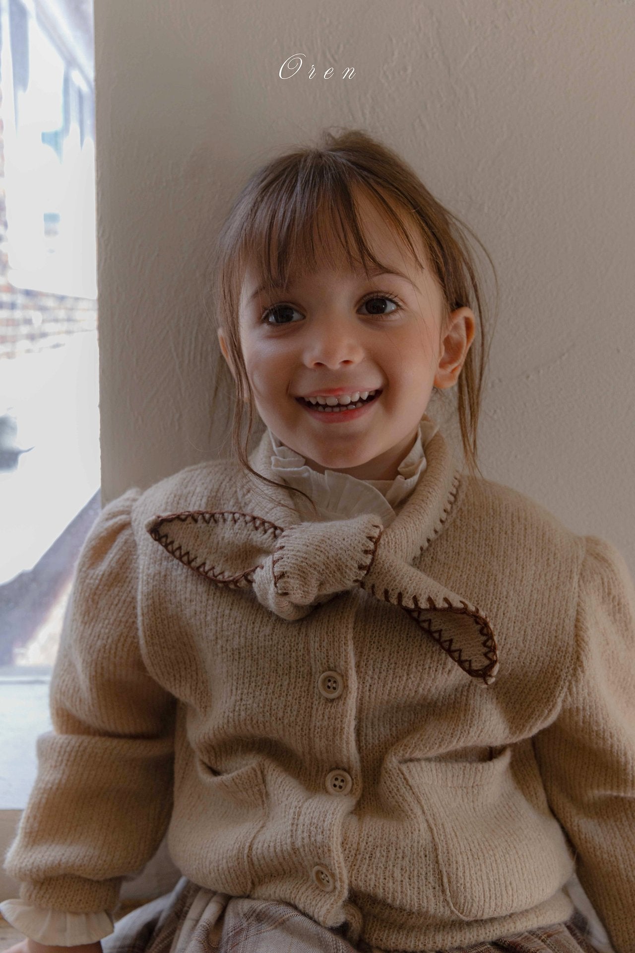 ［OREN］Manon knit ribbon cardigan