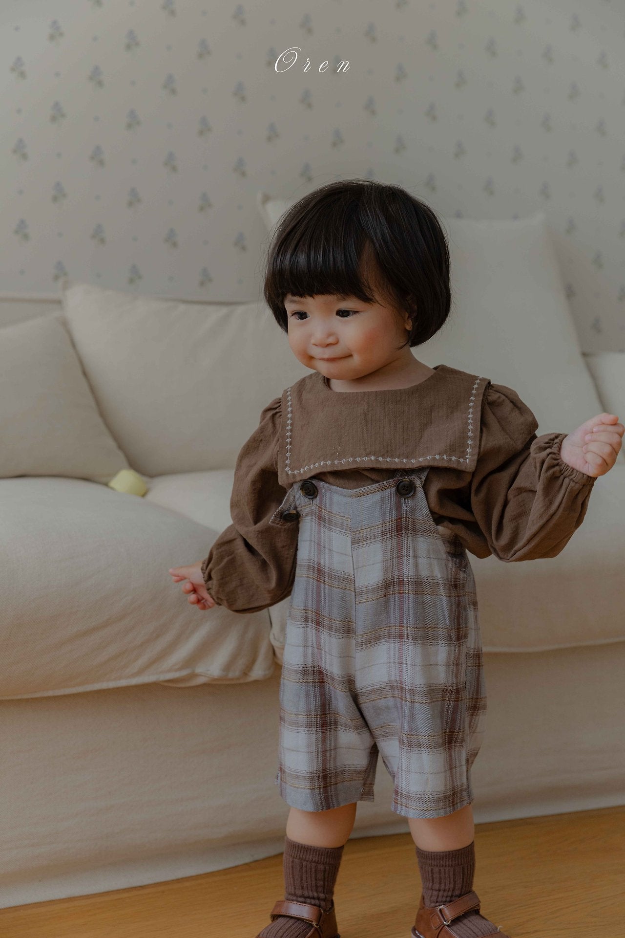 ［OREN］Leo classic check overalls