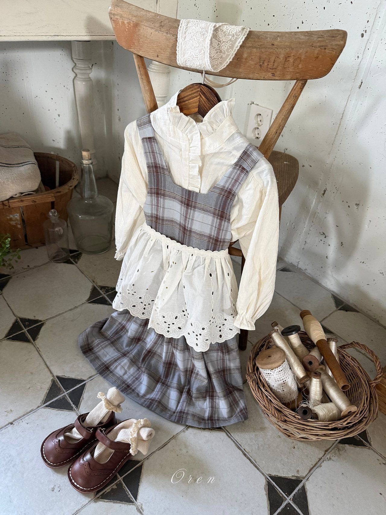 ［OREN］Leo classic check one-piece (kids)