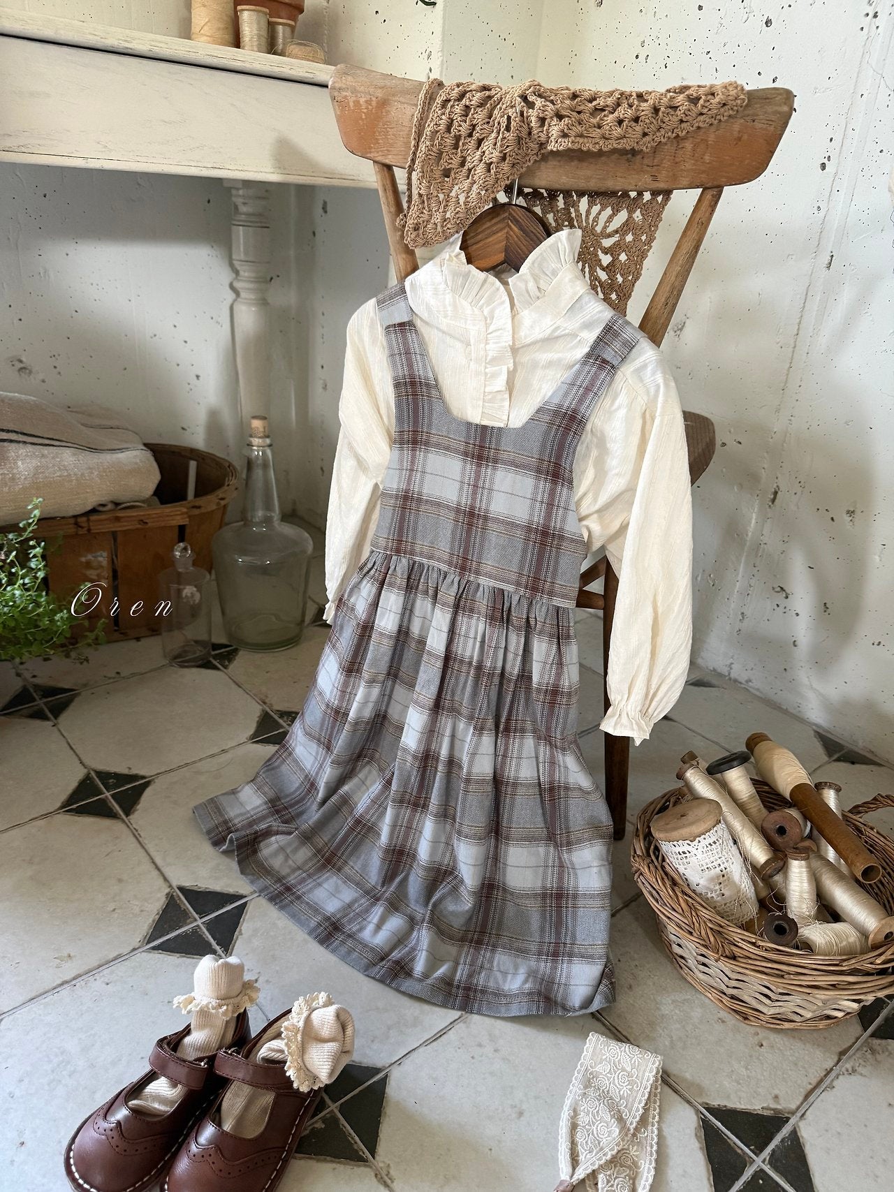 ［OREN］Leo classic check one-piece (kids)