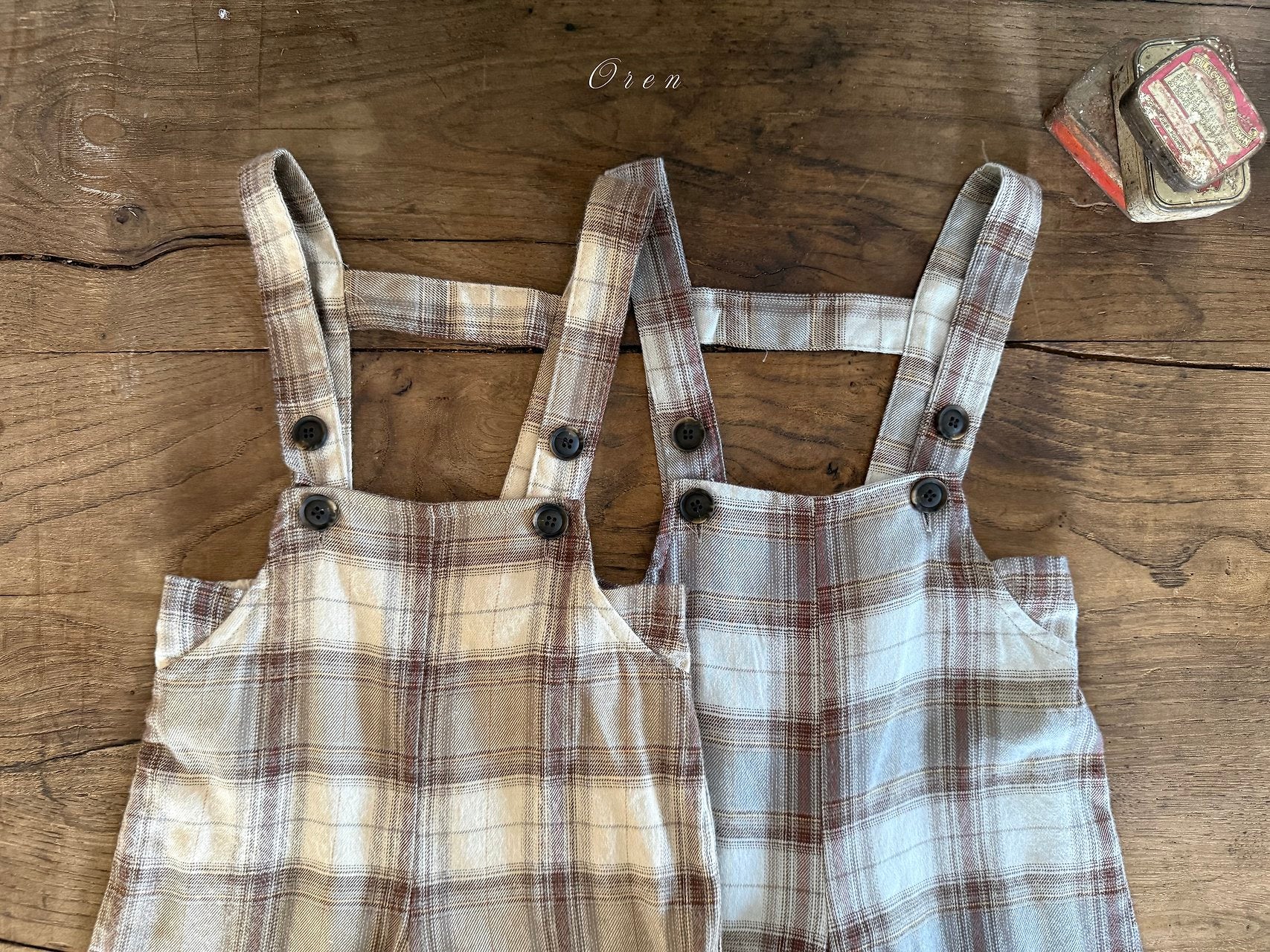 ［OREN］Leo classic check overalls