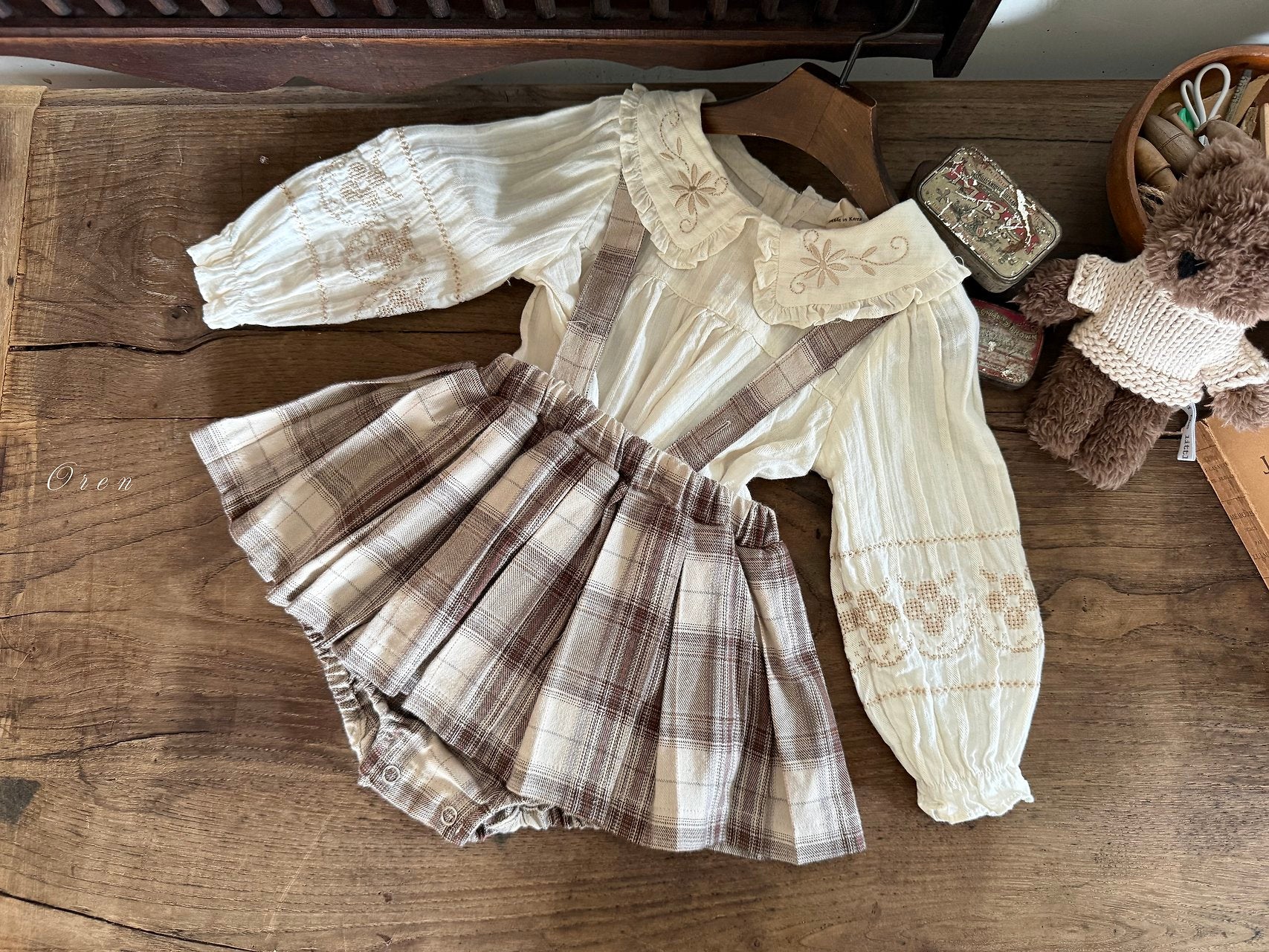 ［OREN］Leo classic check bloomer skirt