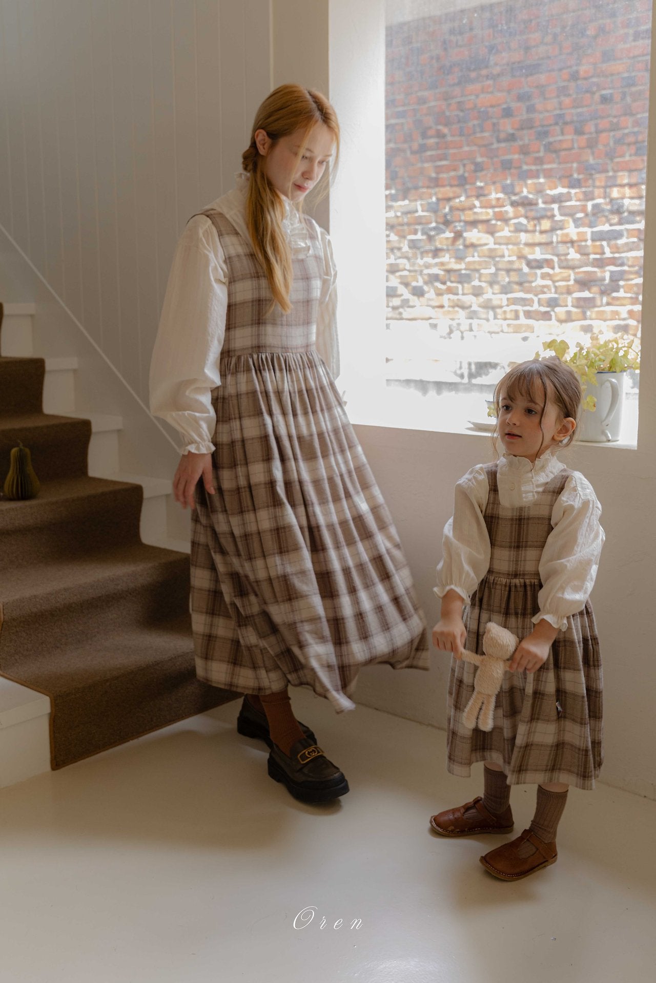 ［OREN］Leo classic check one-piece (mom)