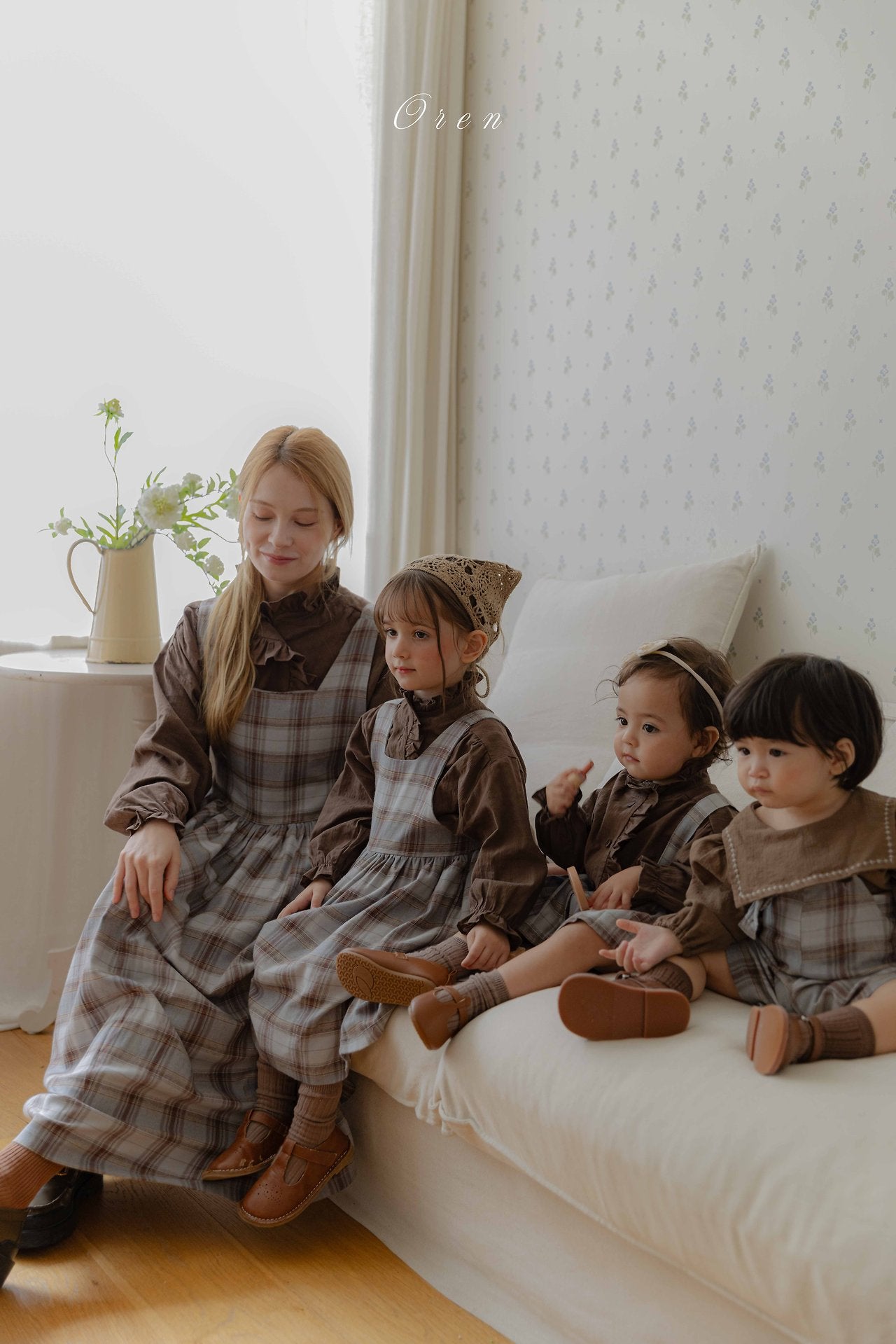 ［OREN］Leo classic check one-piece (mom)