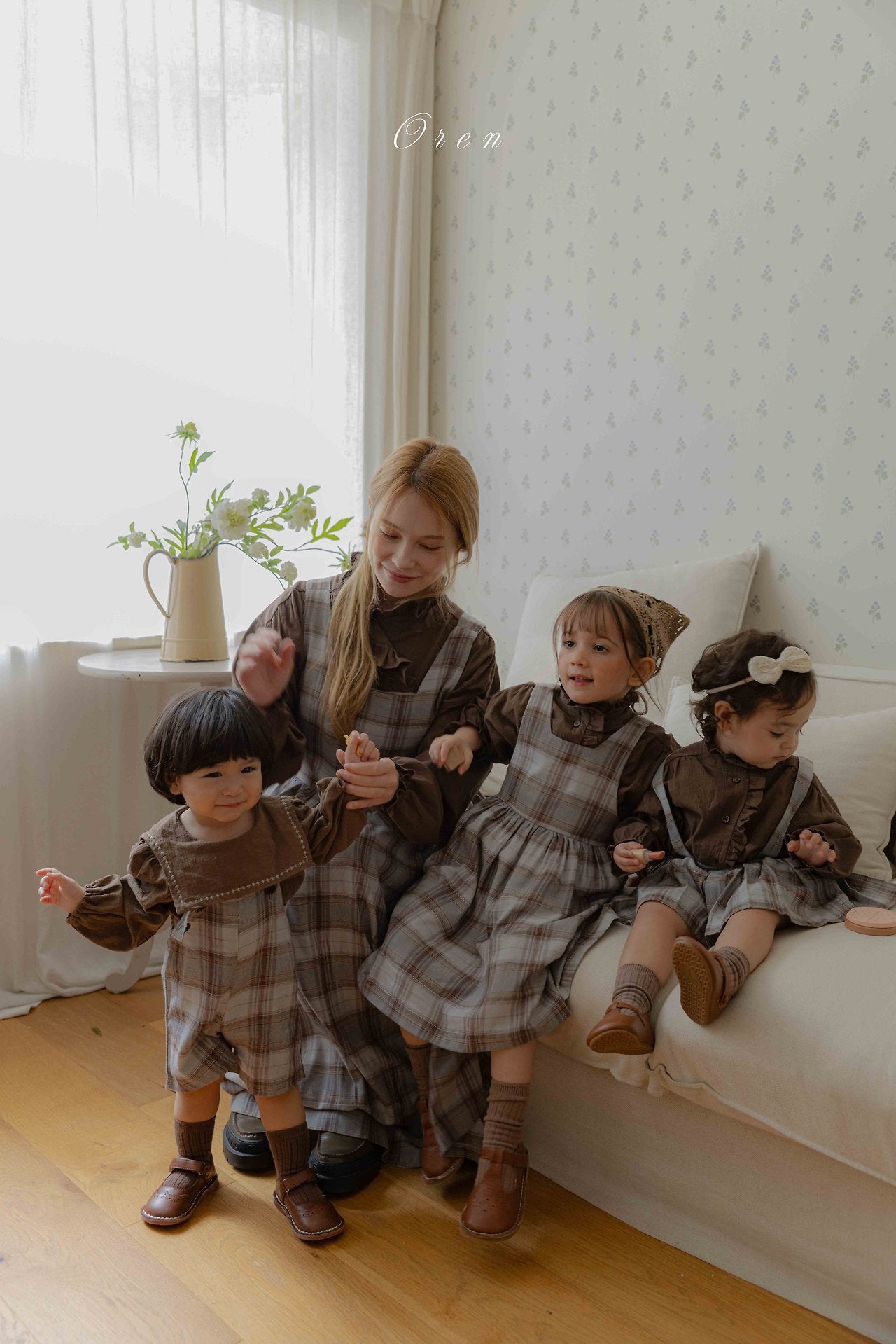 ［OREN］Leo classic check overalls