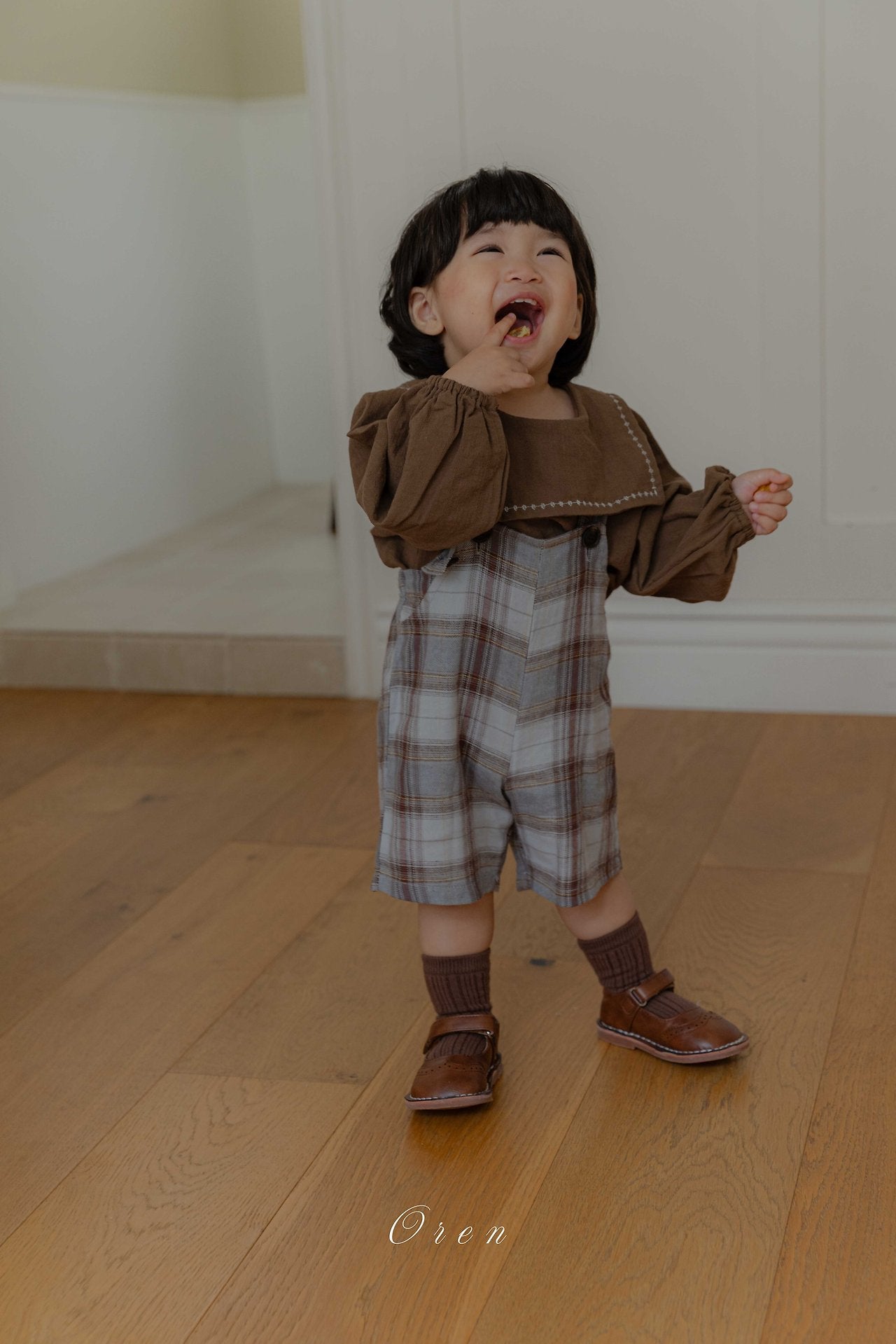 ［OREN］Leo classic check overalls