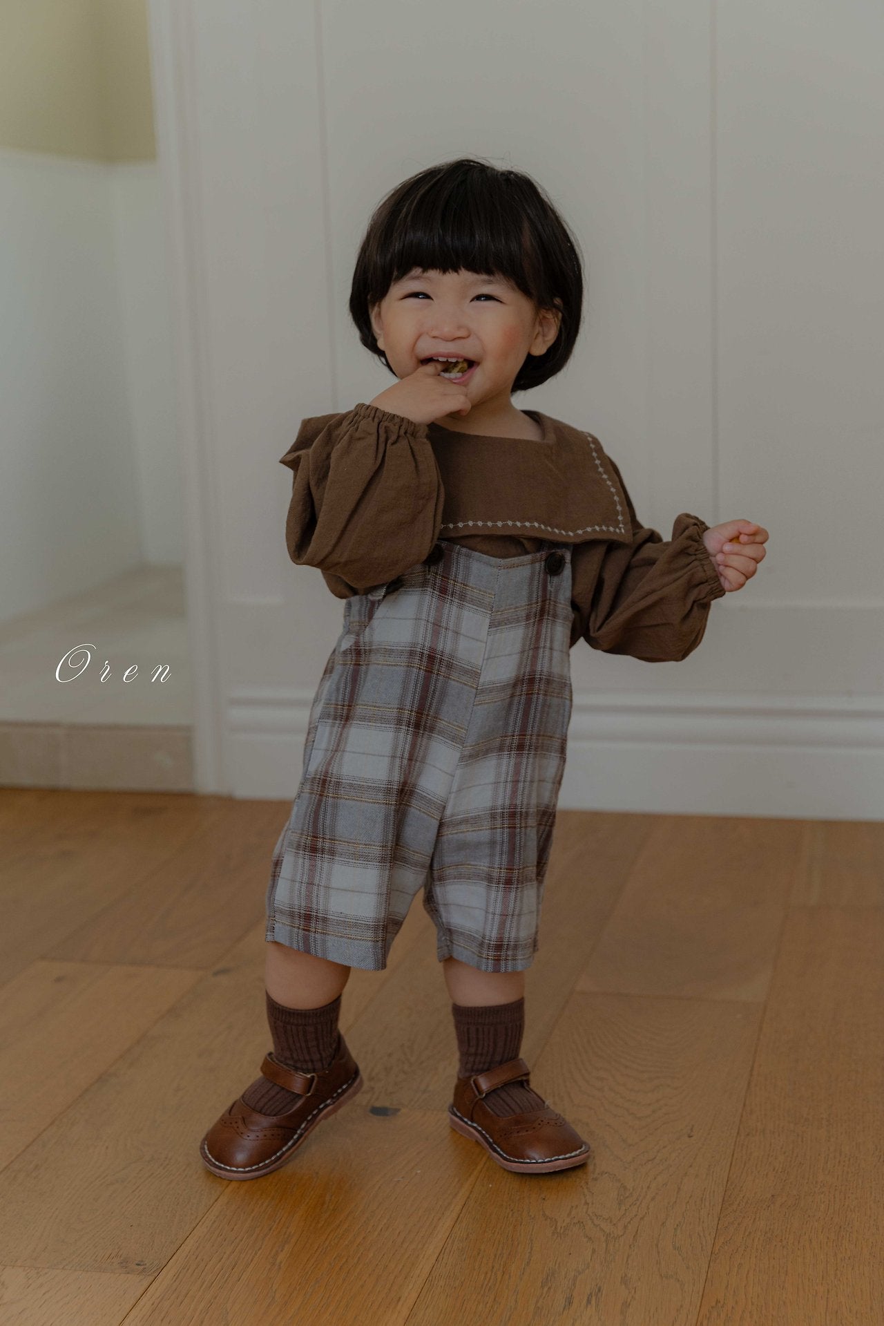 ［OREN］Leo classic check overalls