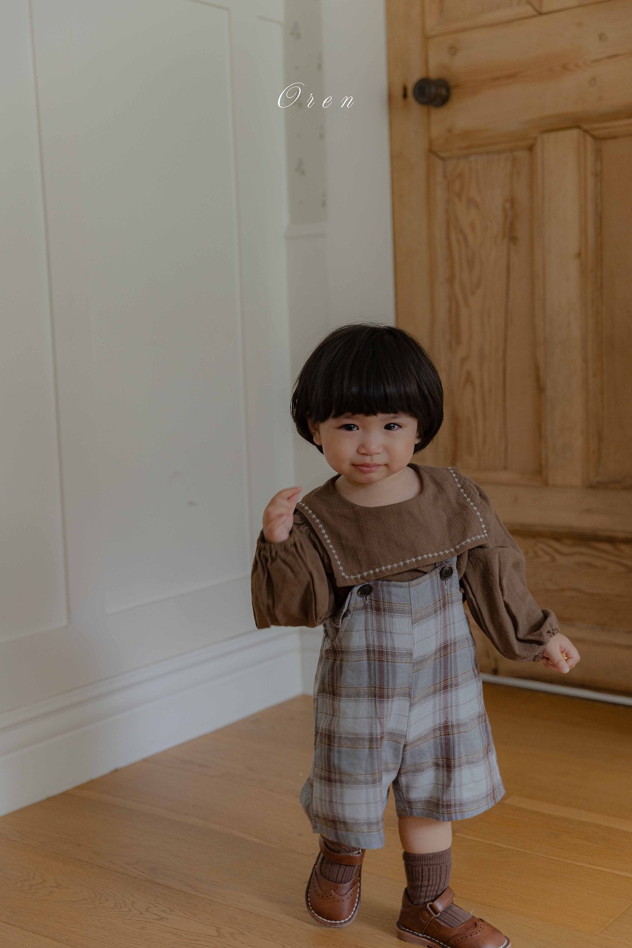 ［OREN］Leo classic check overalls