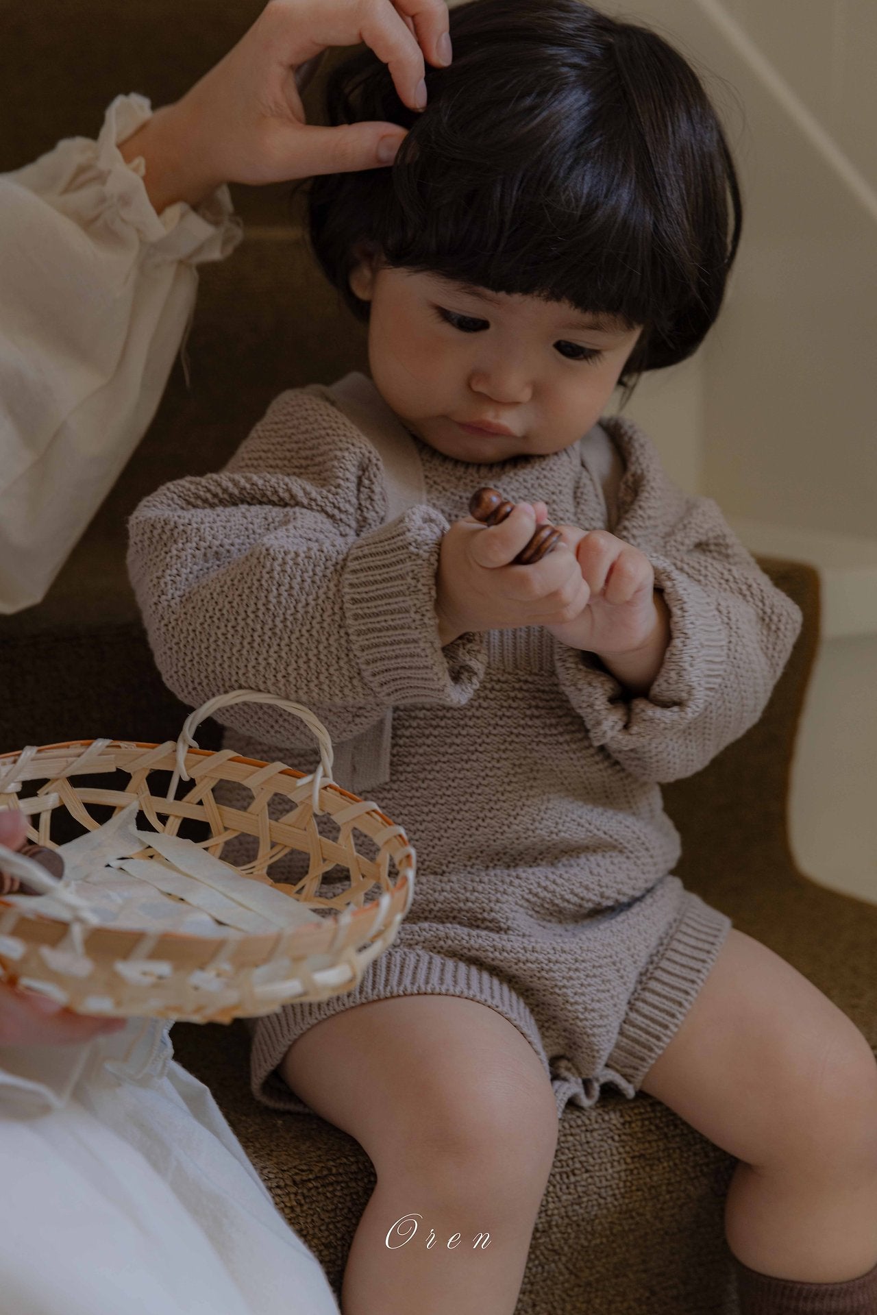 ［OREN］Roen knit sweater & overall set