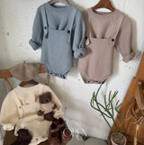 ［OREN］Roen knit sweater & overall set