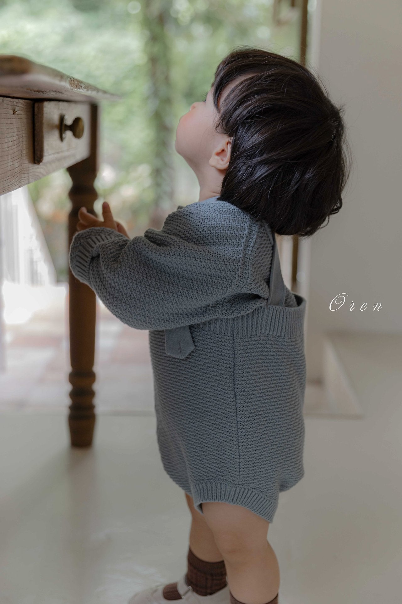 ［OREN］Roen knit sweater & overall set