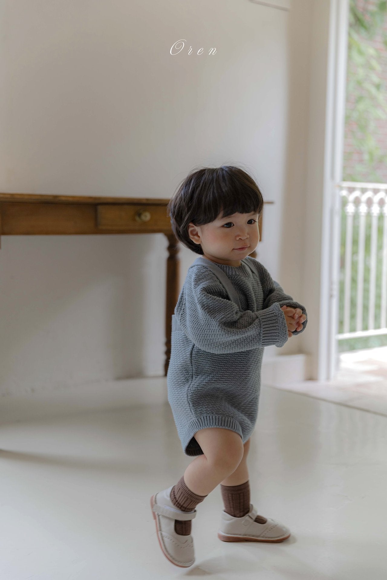 ［OREN］Roen knit sweater & overall set