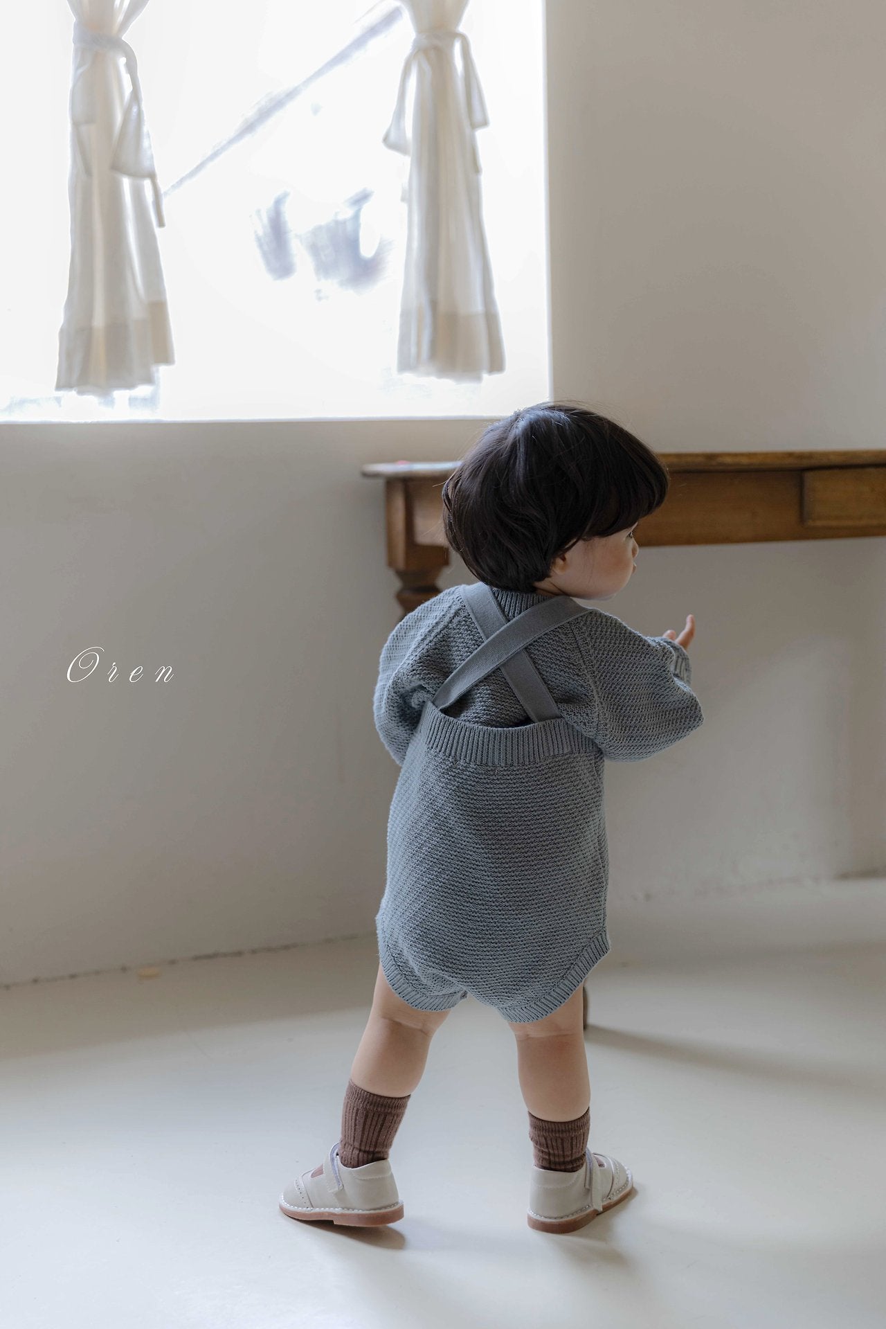［OREN］Roen knit sweater & overall set