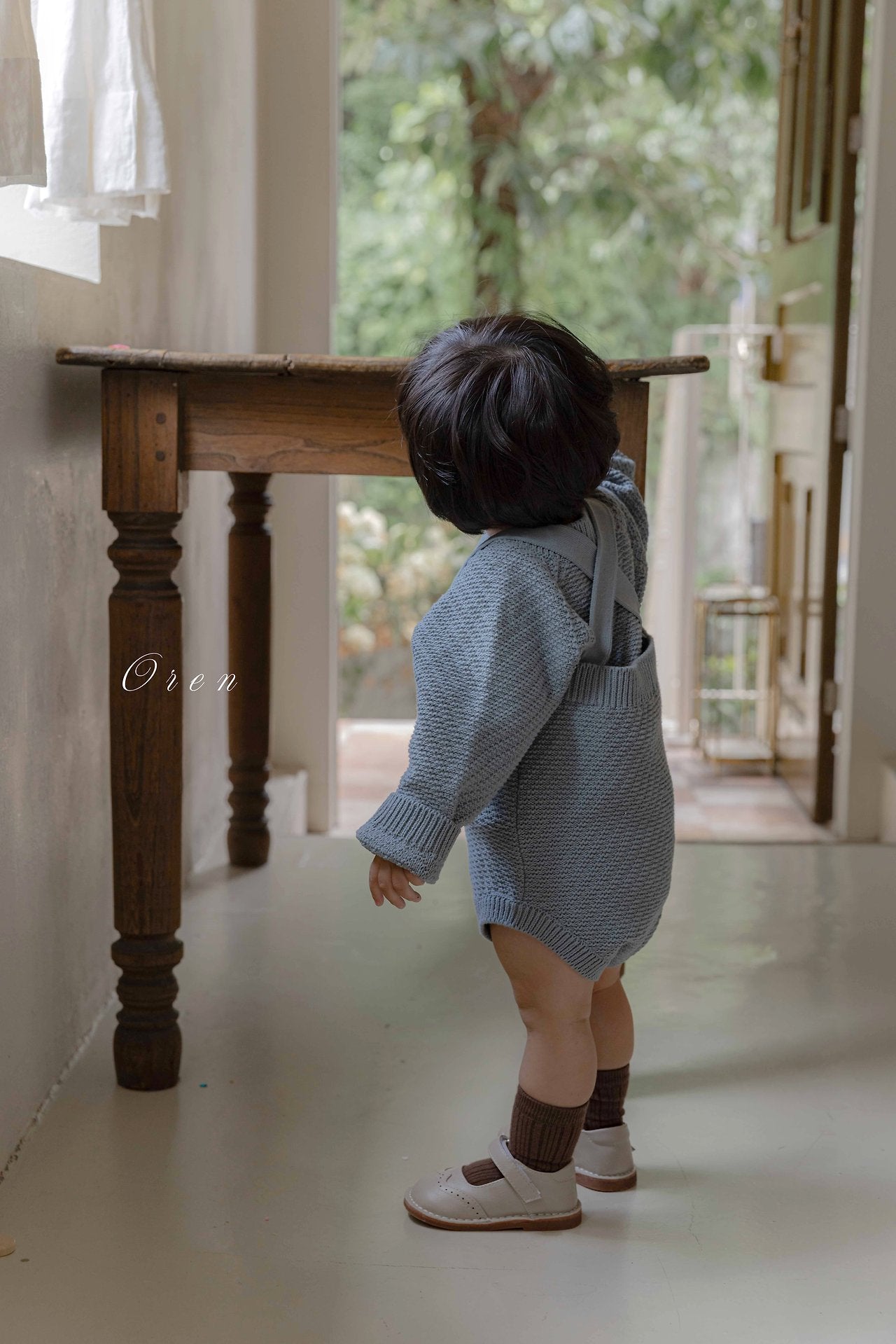 ［OREN］Roen knit sweater & overall set