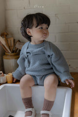 ［OREN］Roen knit sweater & overall set