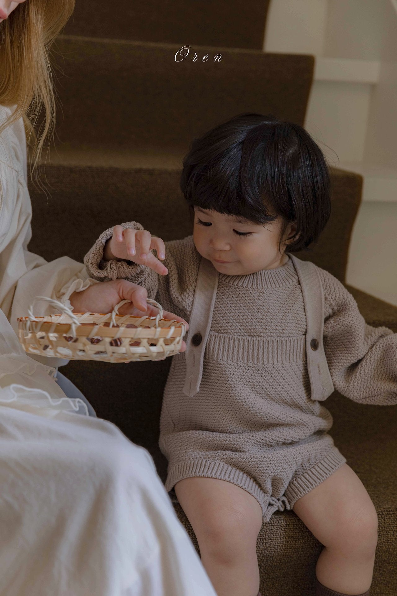 ［OREN］Roen knit sweater & overall set