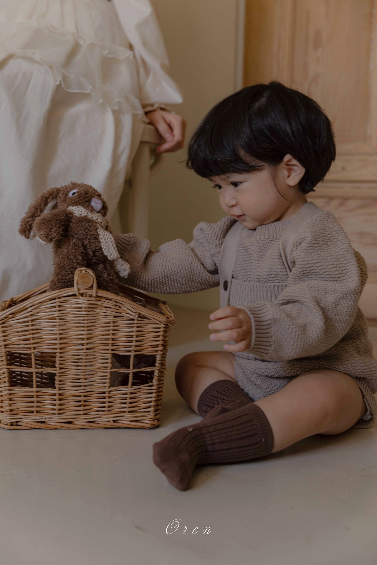 ［OREN］Roen knit sweater & overall set