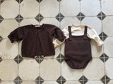［OREN］Bruno knit cardigan & overall set