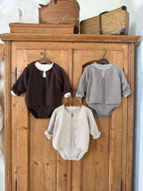 ［OREN］Bruno knit cardigan & overall set