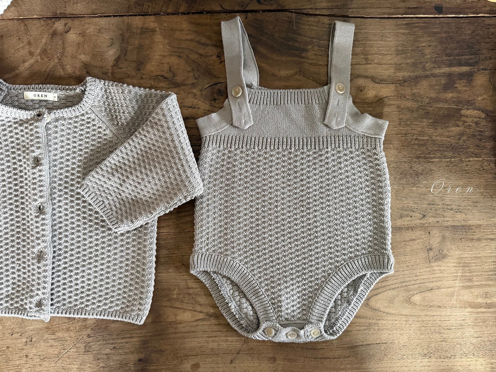［OREN］Bruno knit cardigan & overall set