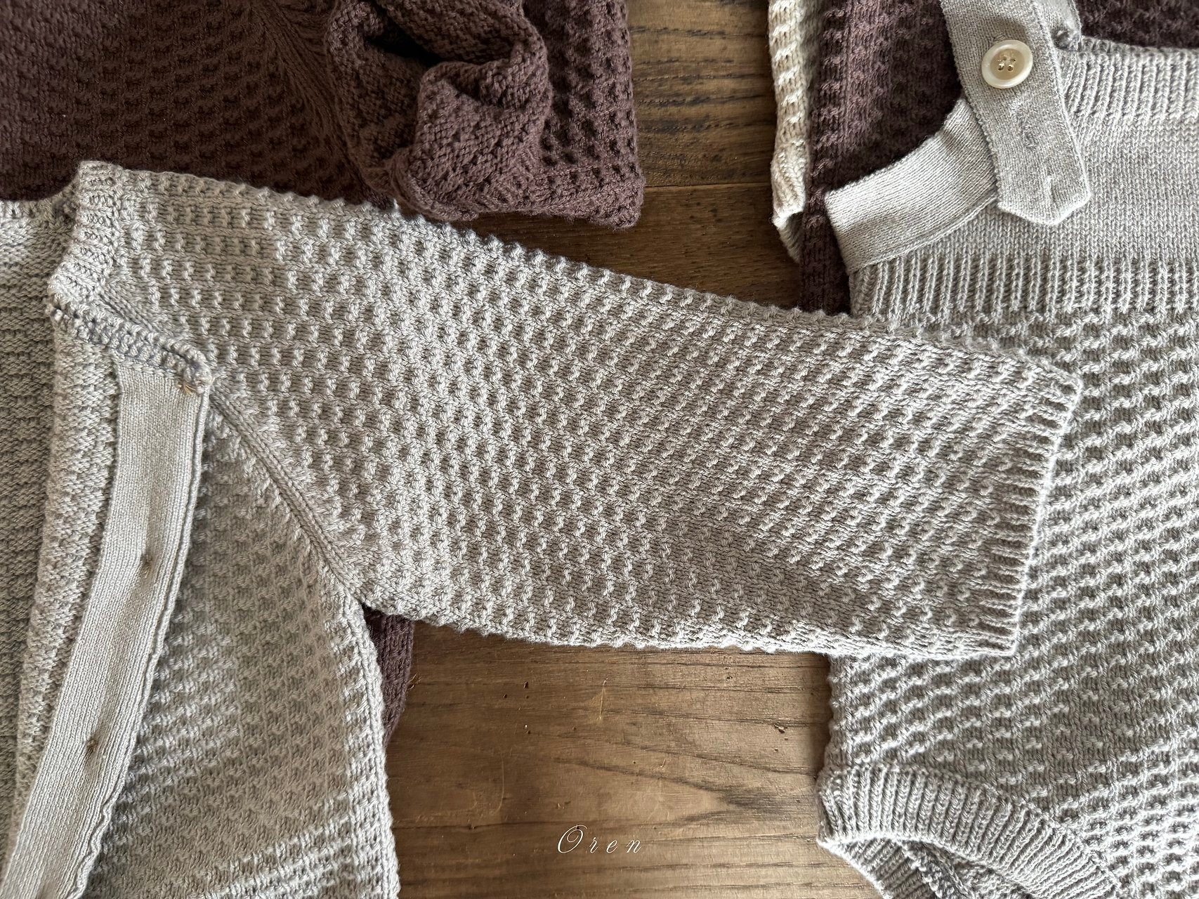 ［OREN］Bruno knit cardigan & overall set