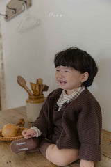 ［OREN］Bruno knit cardigan & overall set