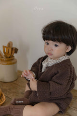［OREN］Bruno knit cardigan & overall set