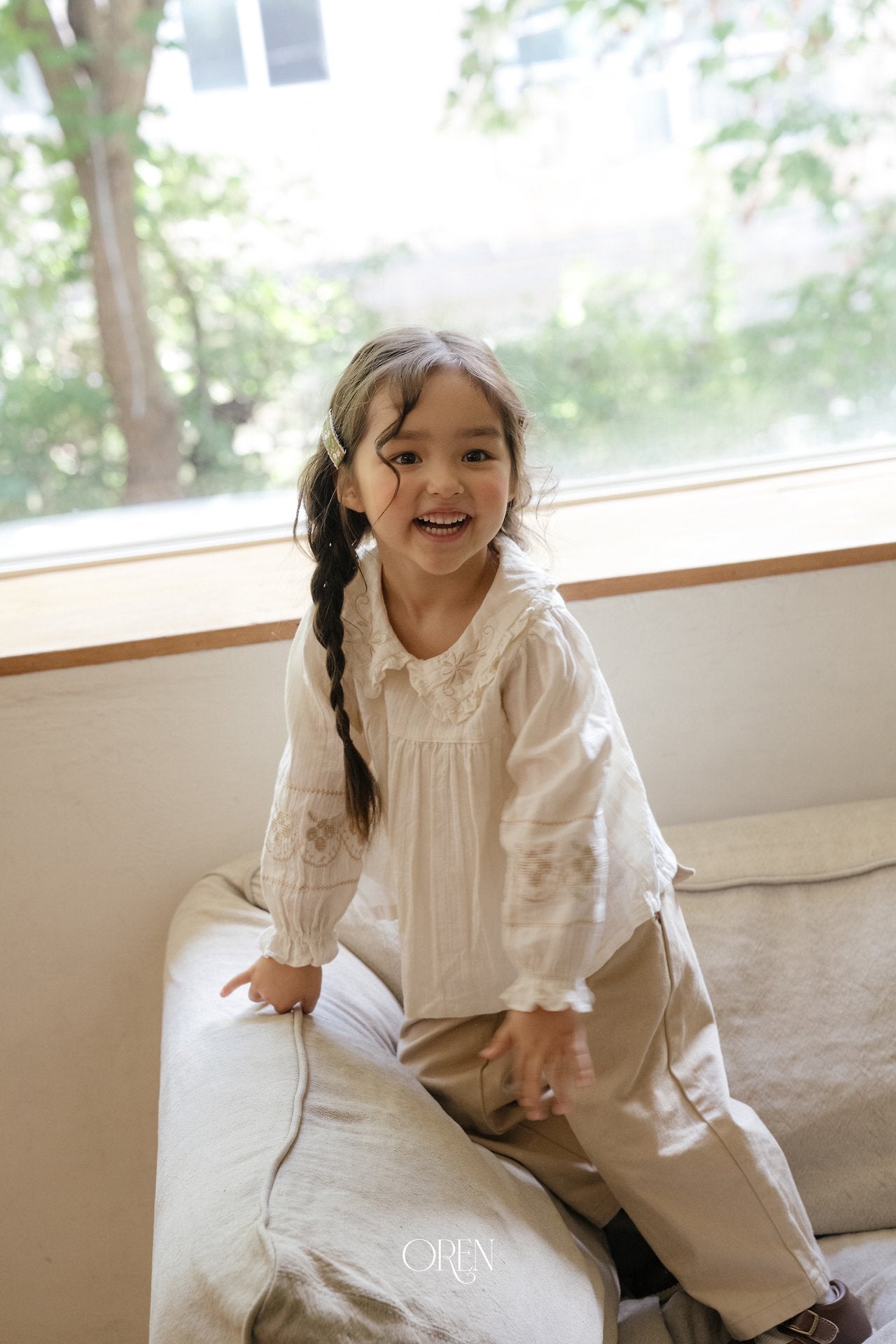 ［OREN］Honey beige blouse