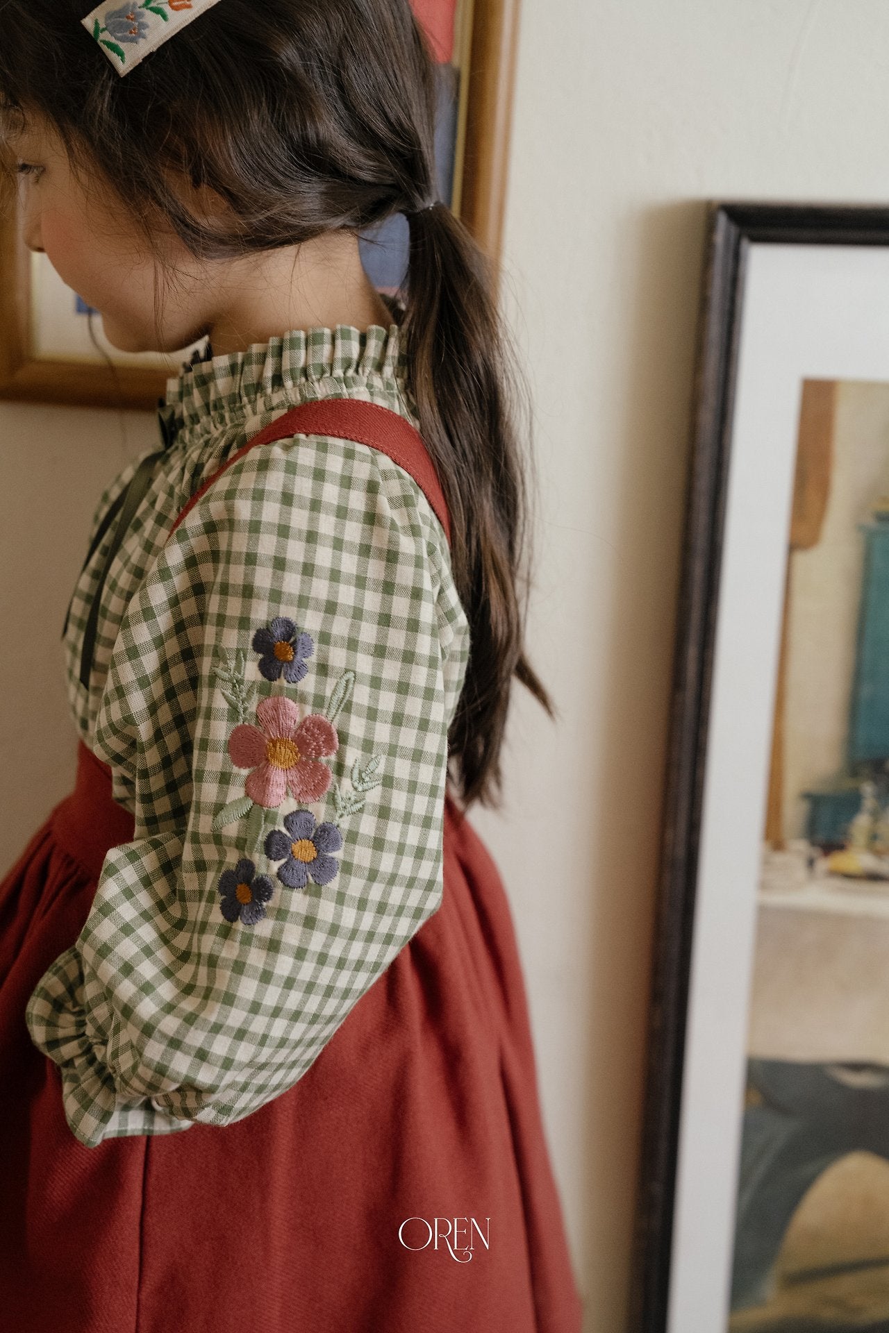 ［OREN］Mignon check blouse