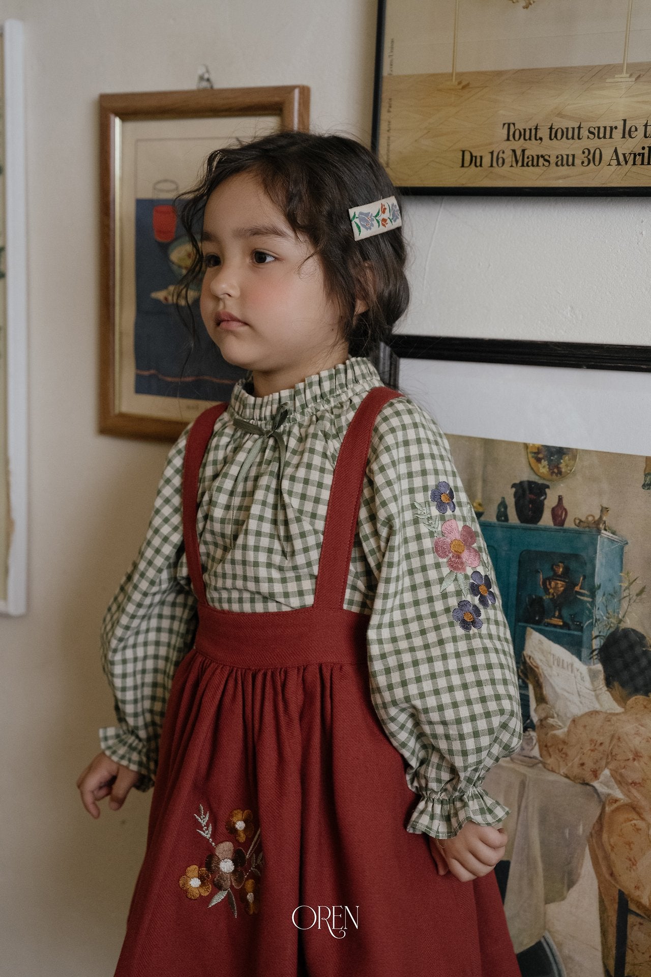 ［OREN］Mignon check blouse