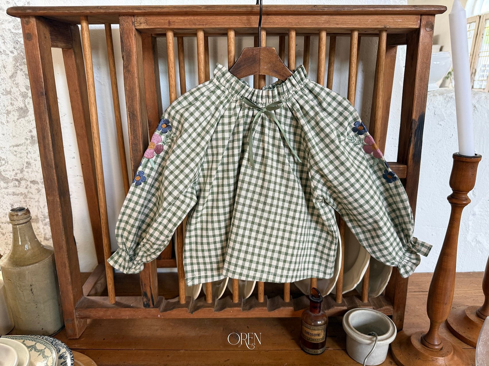 ［OREN］Mignon check blouse