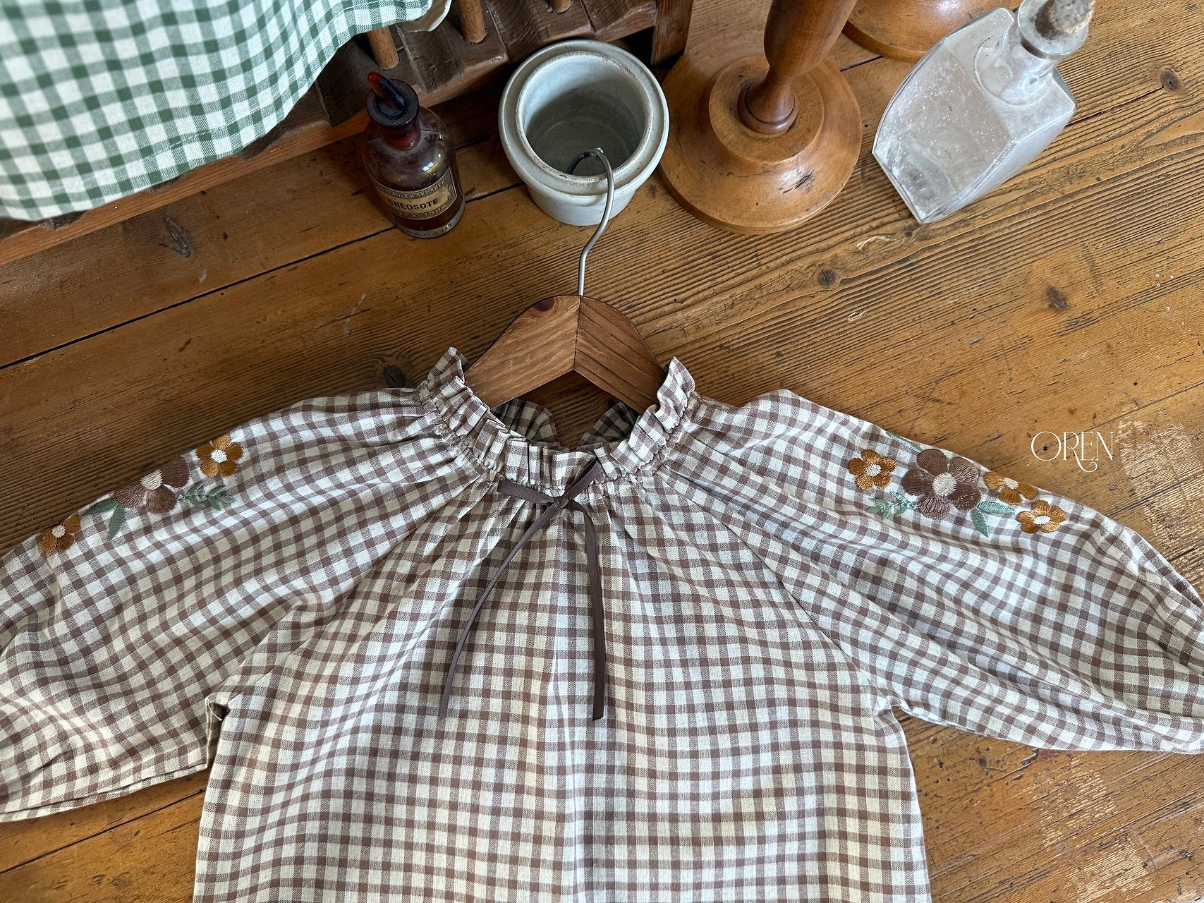 ［OREN］Mignon check blouse