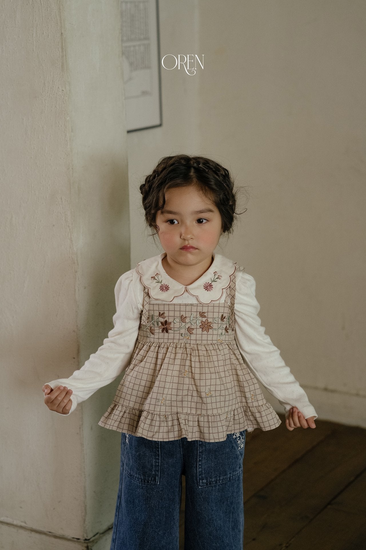 ［OREN］Cecil eyelet collar tee
