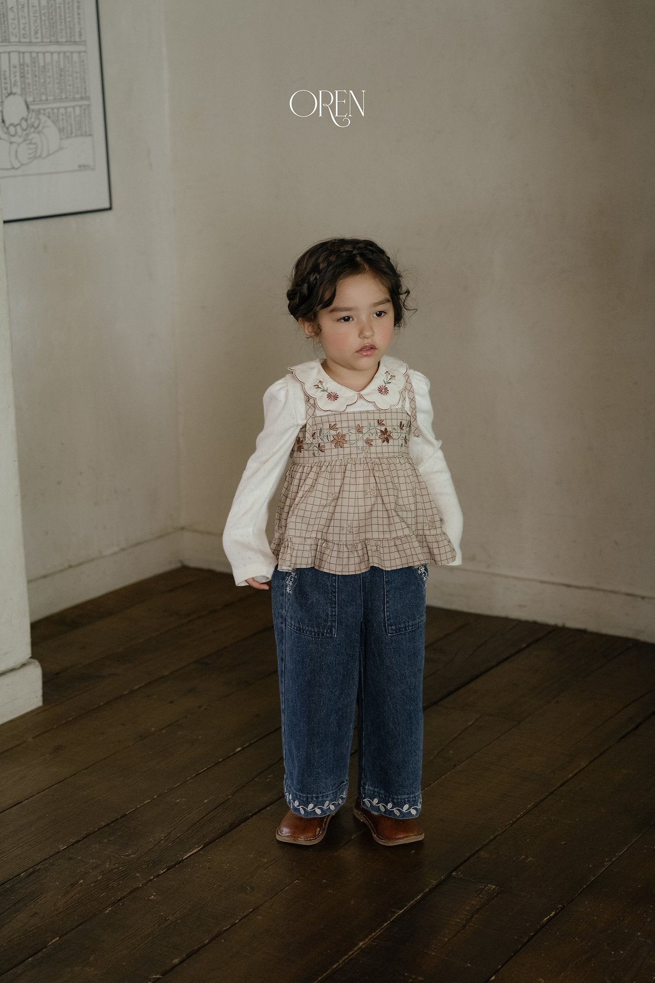 ［OREN］Cecil eyelet collar tee