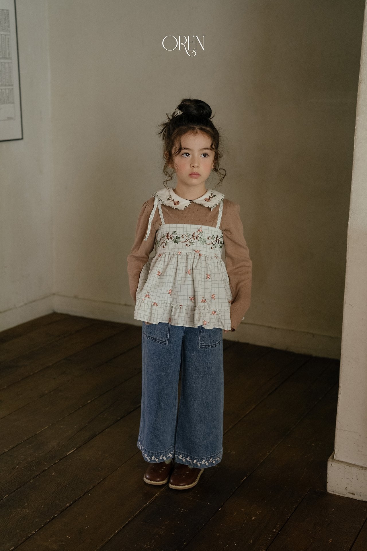 ［OREN］Cecil eyelet collar tee