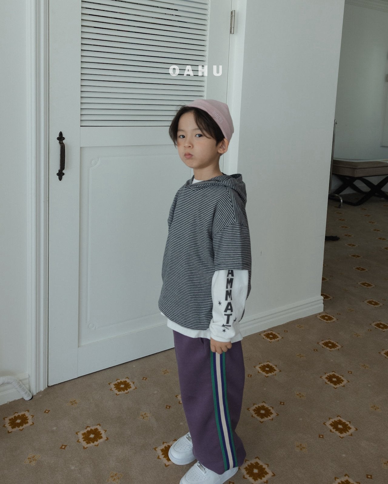 ［oahu］Part short sleeve hoodie