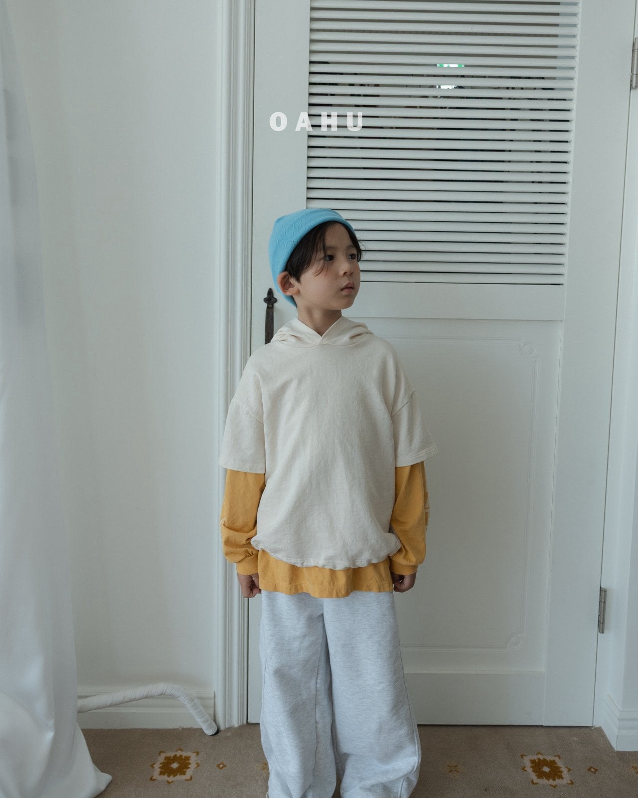 ［oahu］Part short sleeve hoodie