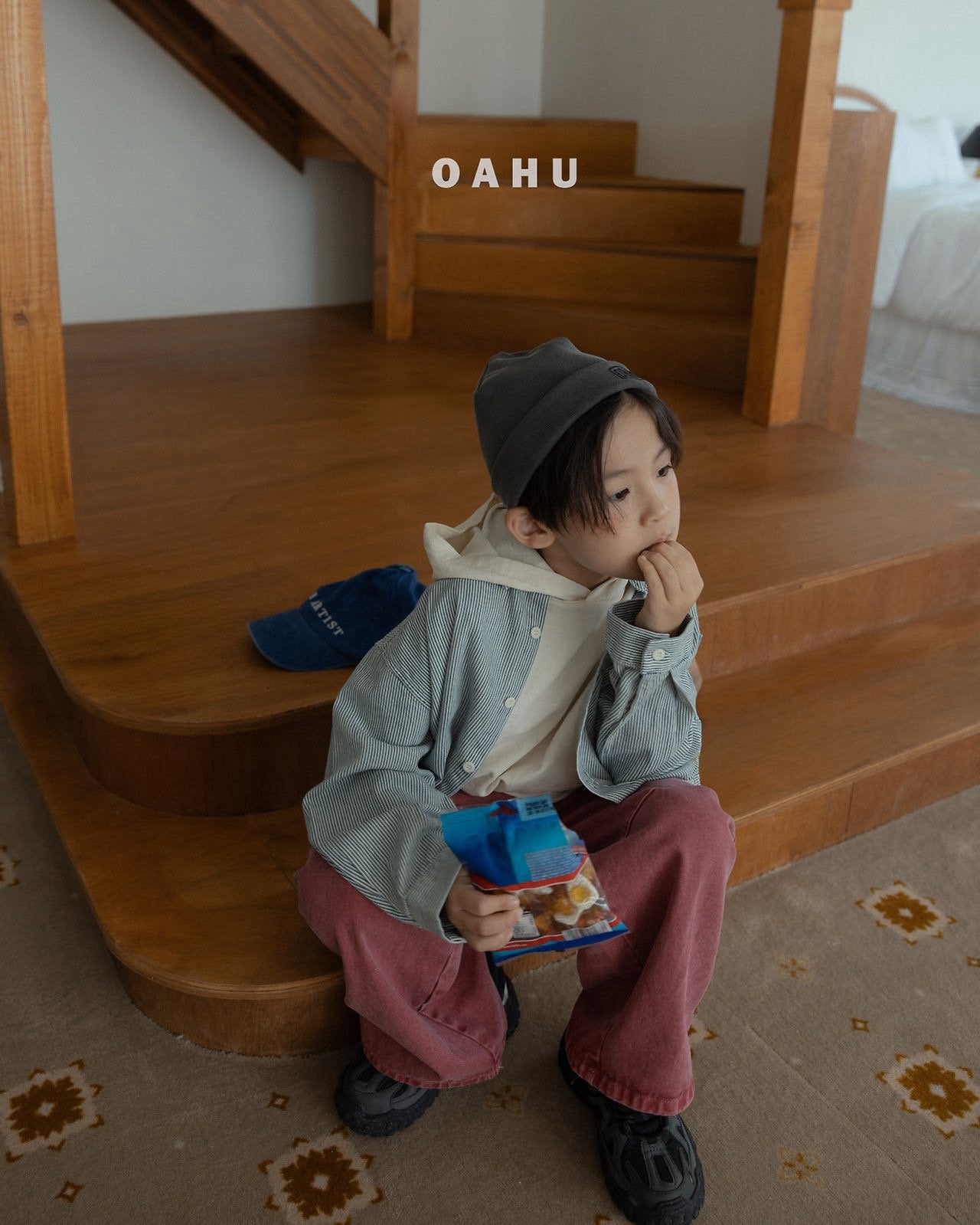 ［oahu］Part short sleeve hoodie