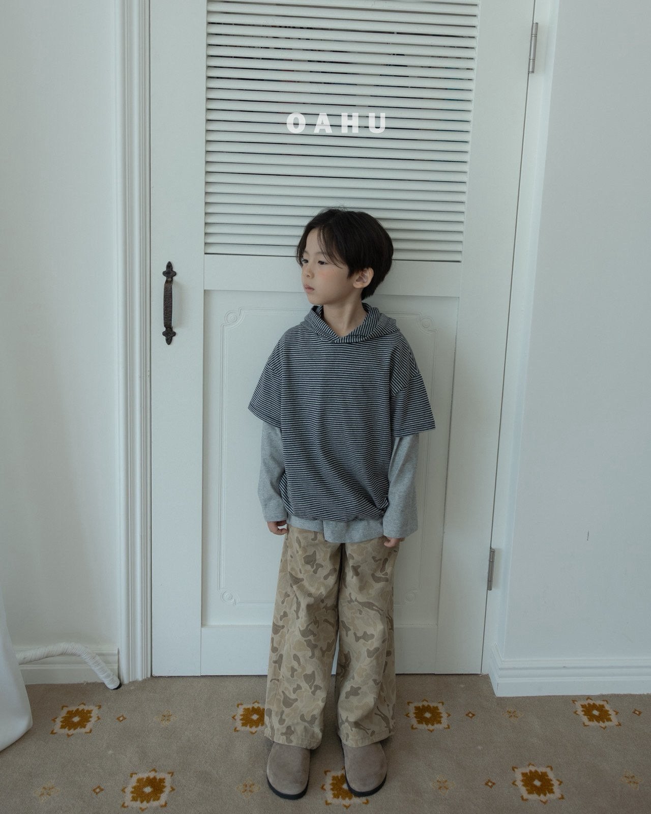 ［oahu］Part short sleeve hoodie