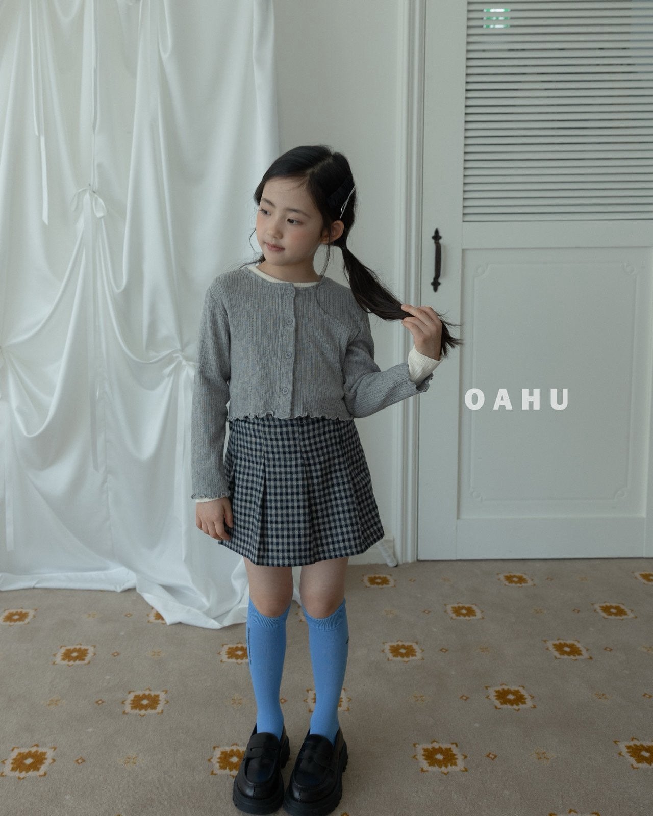 ［oahu］Small check skirt