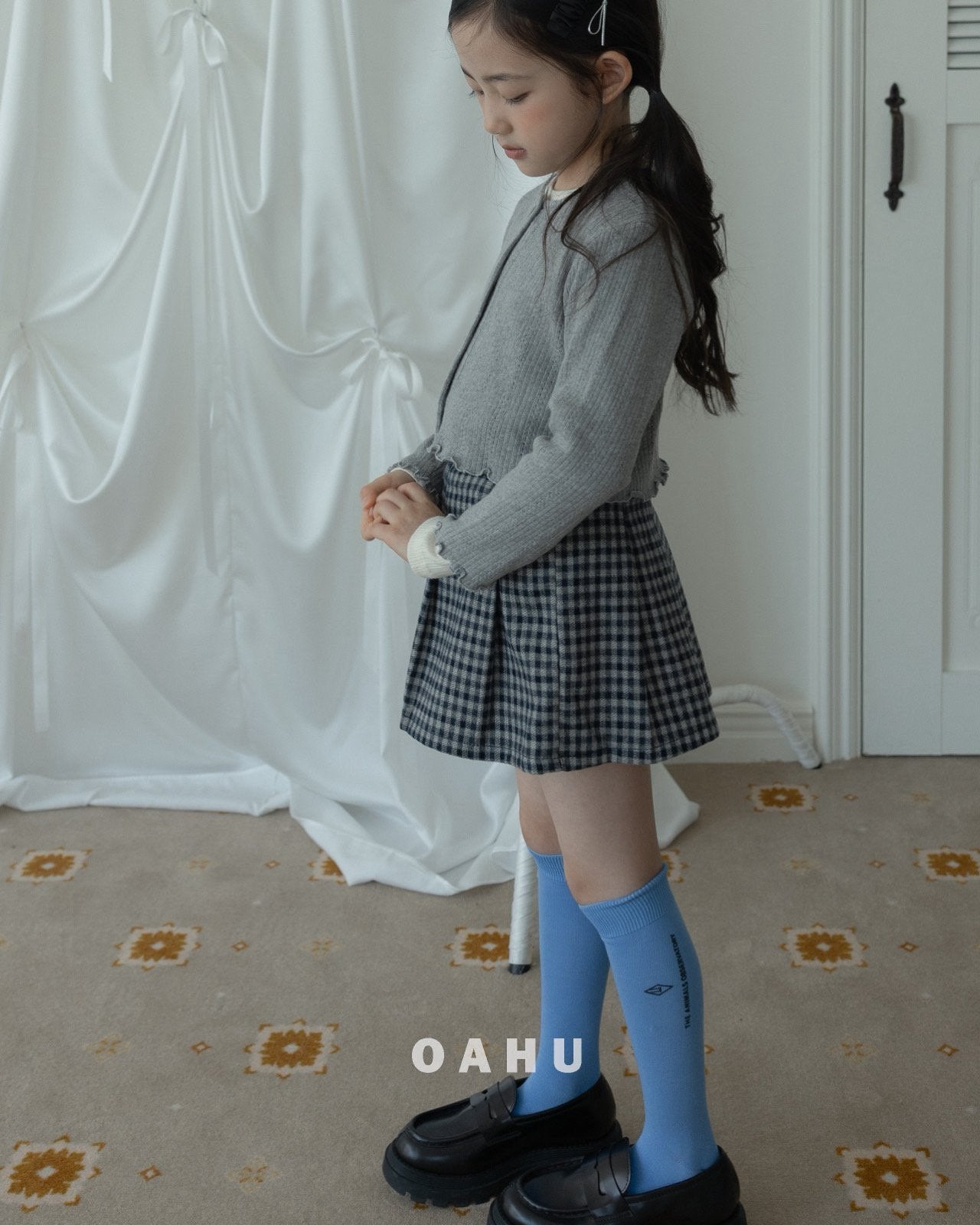 ［oahu］Small check skirt
