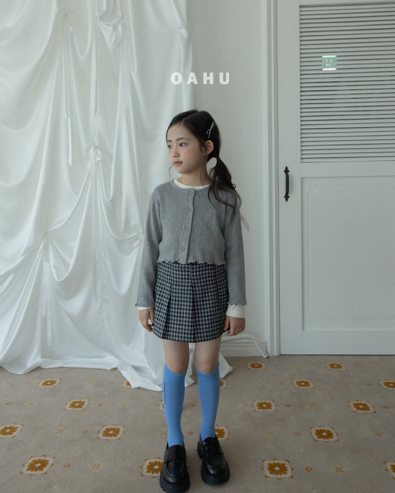 ［oahu］Small check skirt