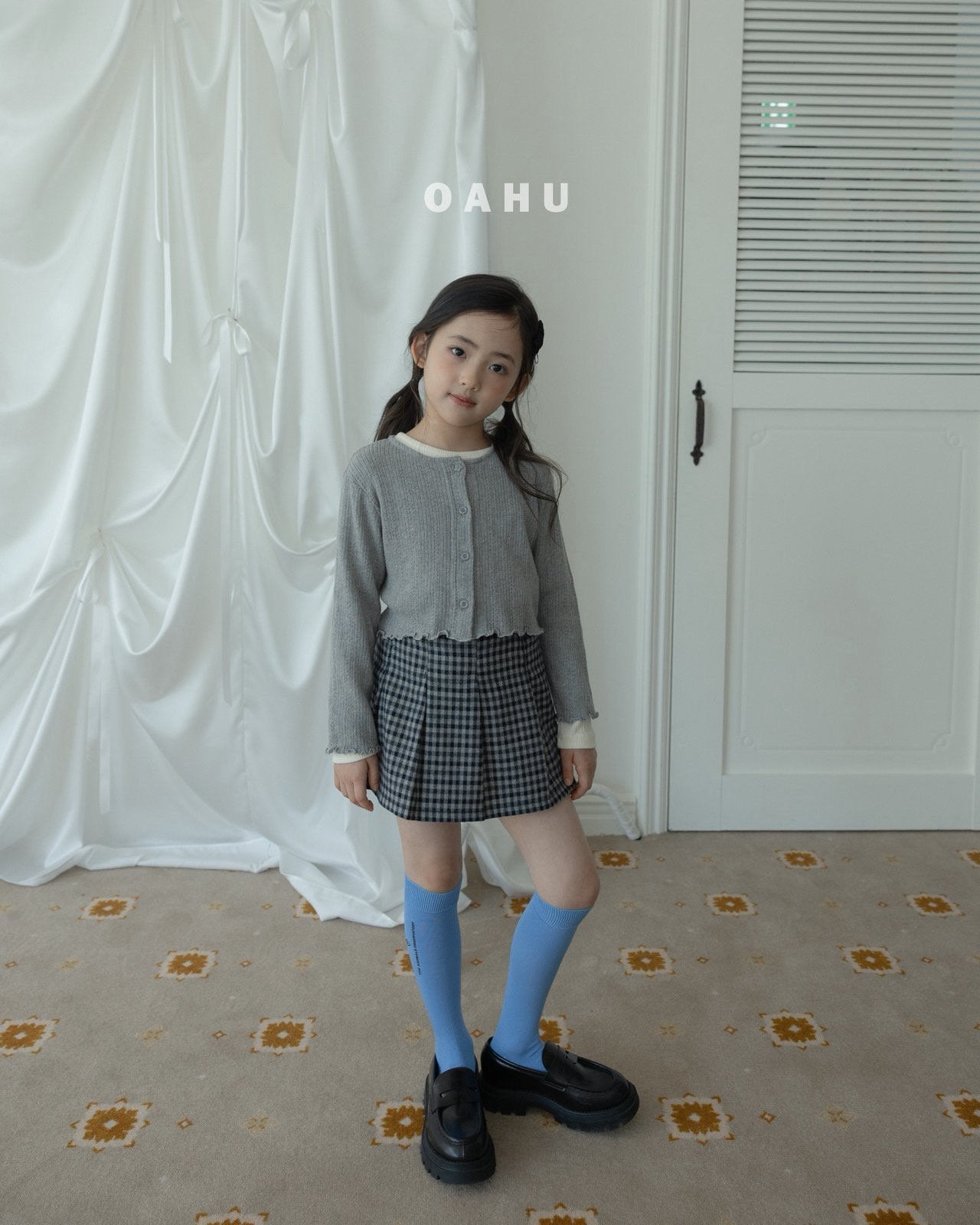 ［oahu］Small check skirt