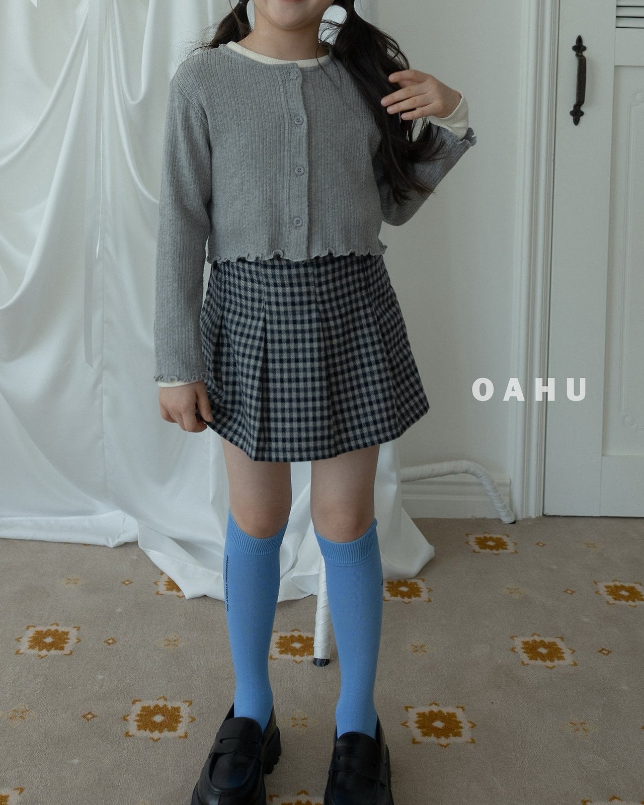 ［oahu］Small check skirt