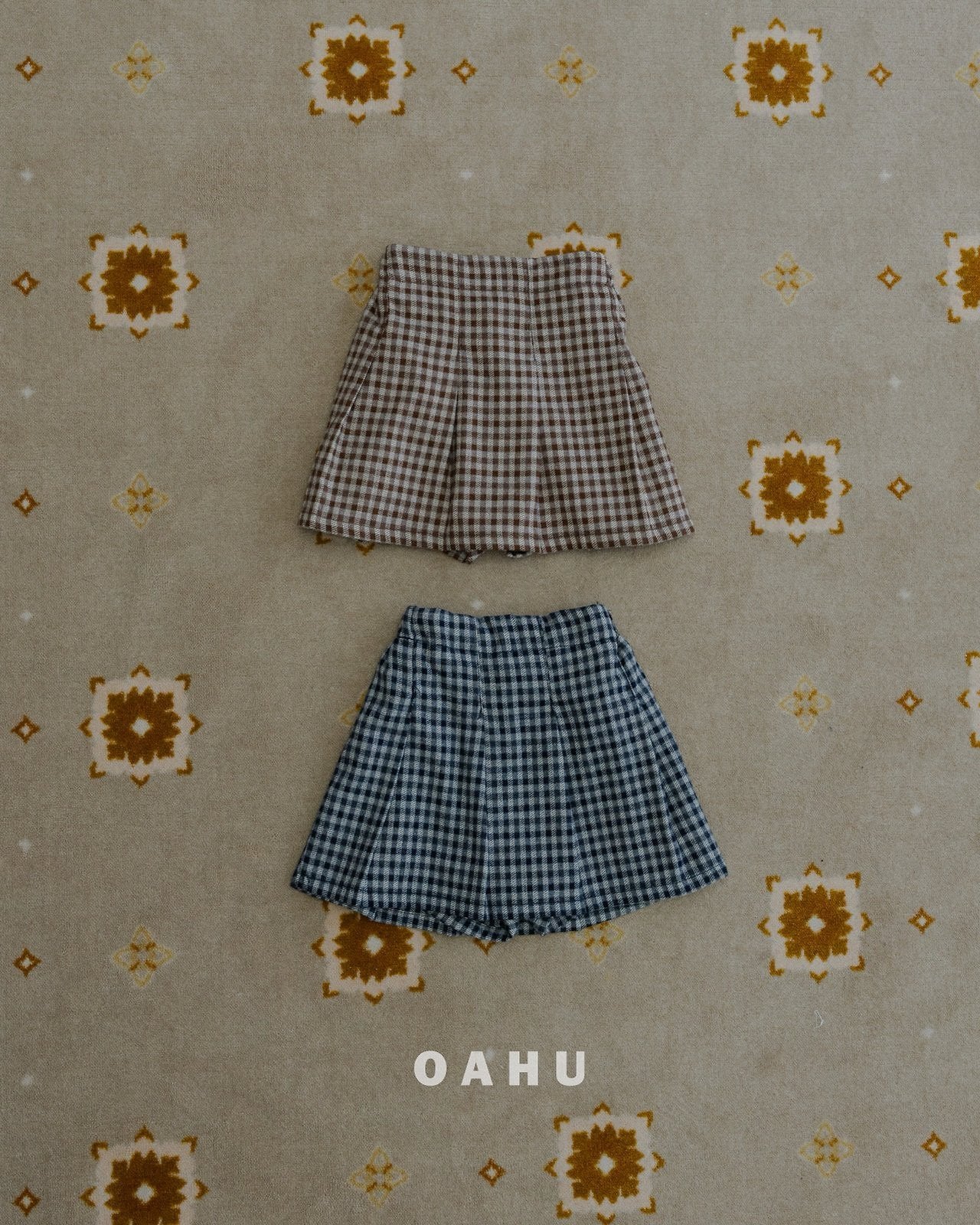 ［oahu］Small check skirt