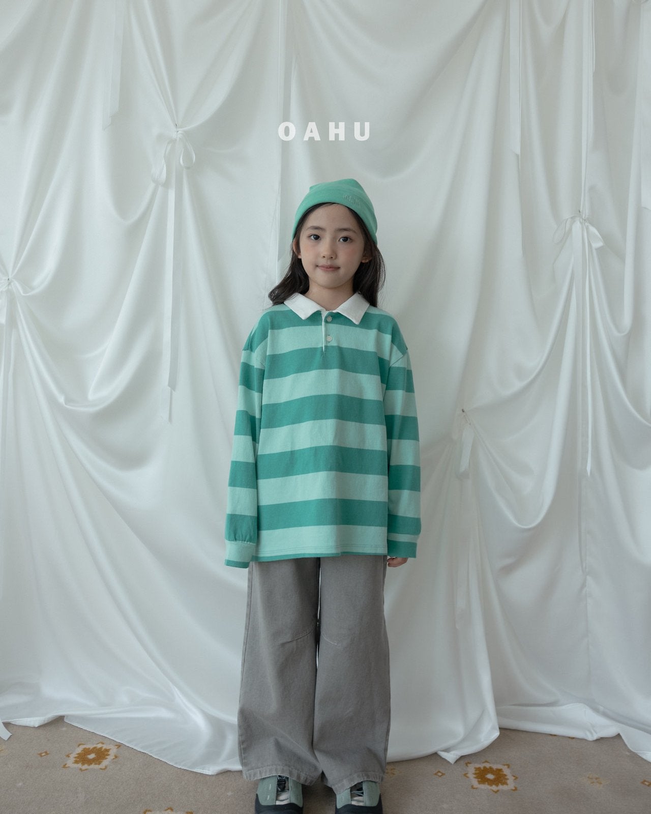 ［oahu］Stripe collar tee