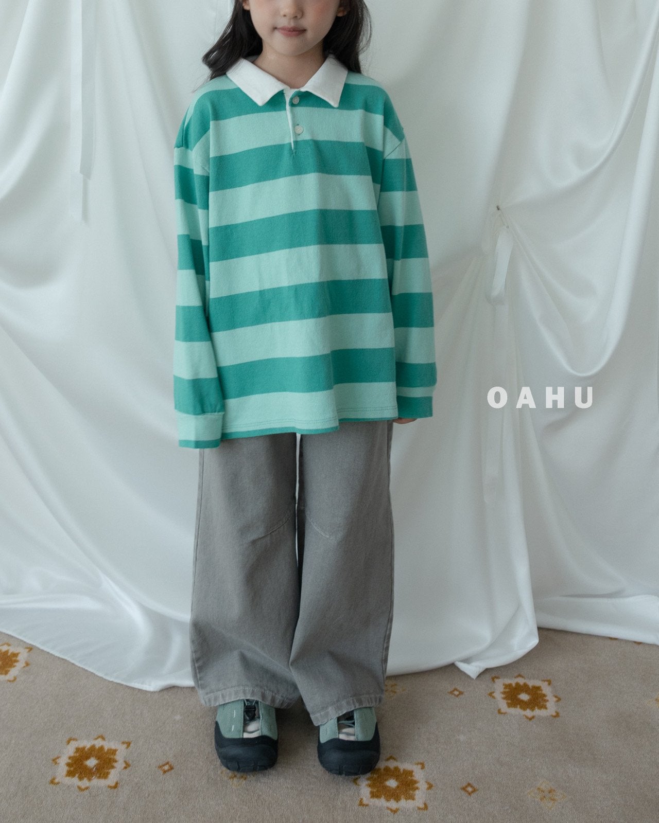 ［oahu］Stripe collar tee