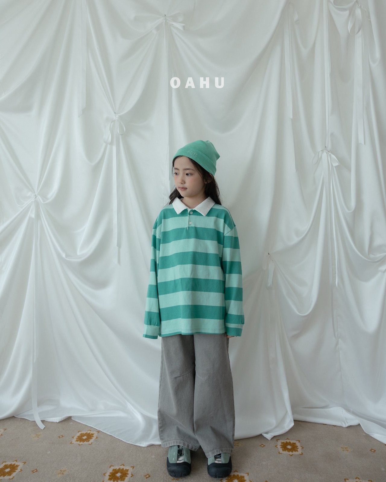 ［oahu］Stripe collar tee