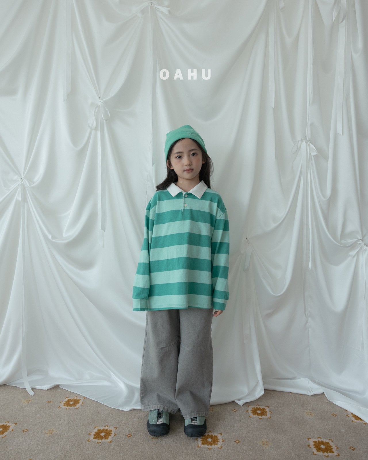 ［oahu］Stripe collar tee