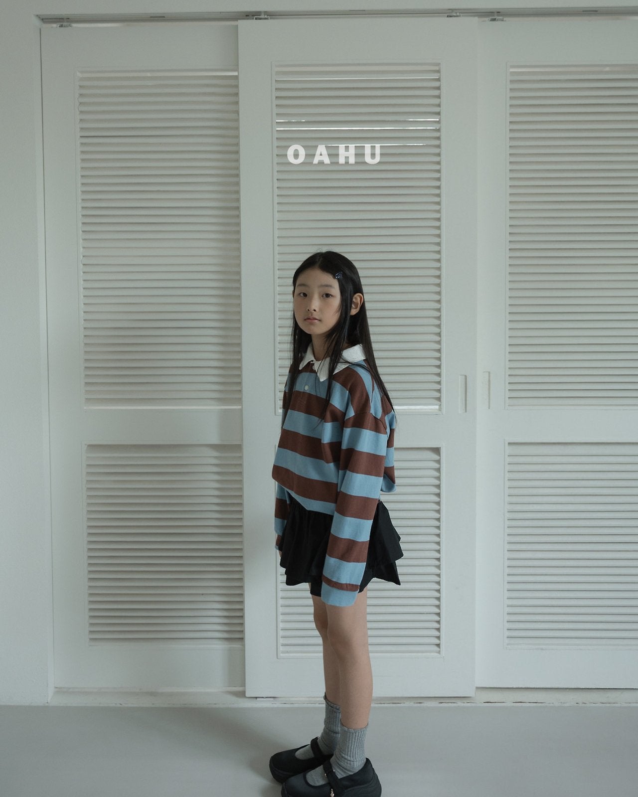 ［oahu］Stripe collar tee